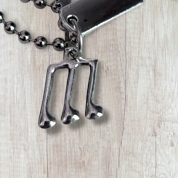 Hand Crafted Necklace INSPIRE Dog Tag Charms Guitar Musical Note Tibetan Pendant - Picture 5 of 6